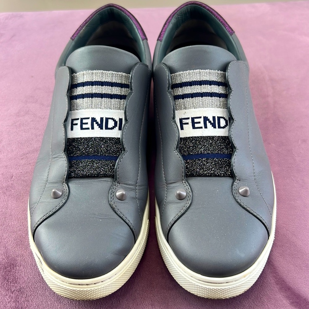 Gorgeous Fendi slip on logo sneaker size 40